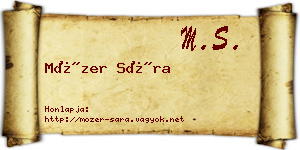 Mózer Sára névjegykártya