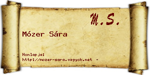 Mózer Sára névjegykártya