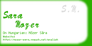 sara mozer business card