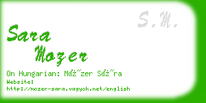 sara mozer business card